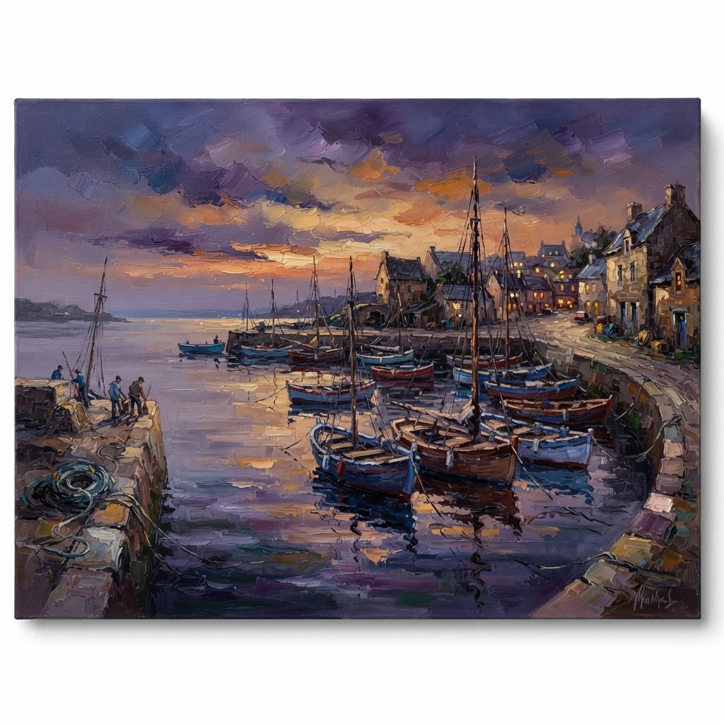 Harbor at Dusk by Camille Roux