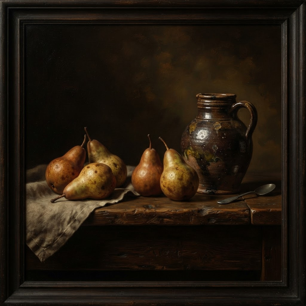 Three Pears and a Jug by Henrik Vos