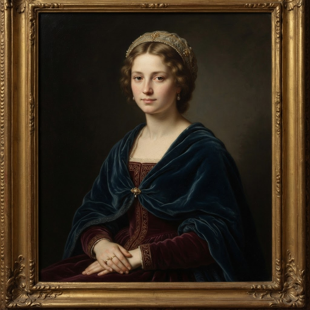 Woman in a Blue Shawl by Anna Petrova